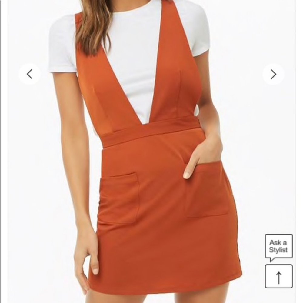 NWT Rust Pinafore Forever 21 Dress